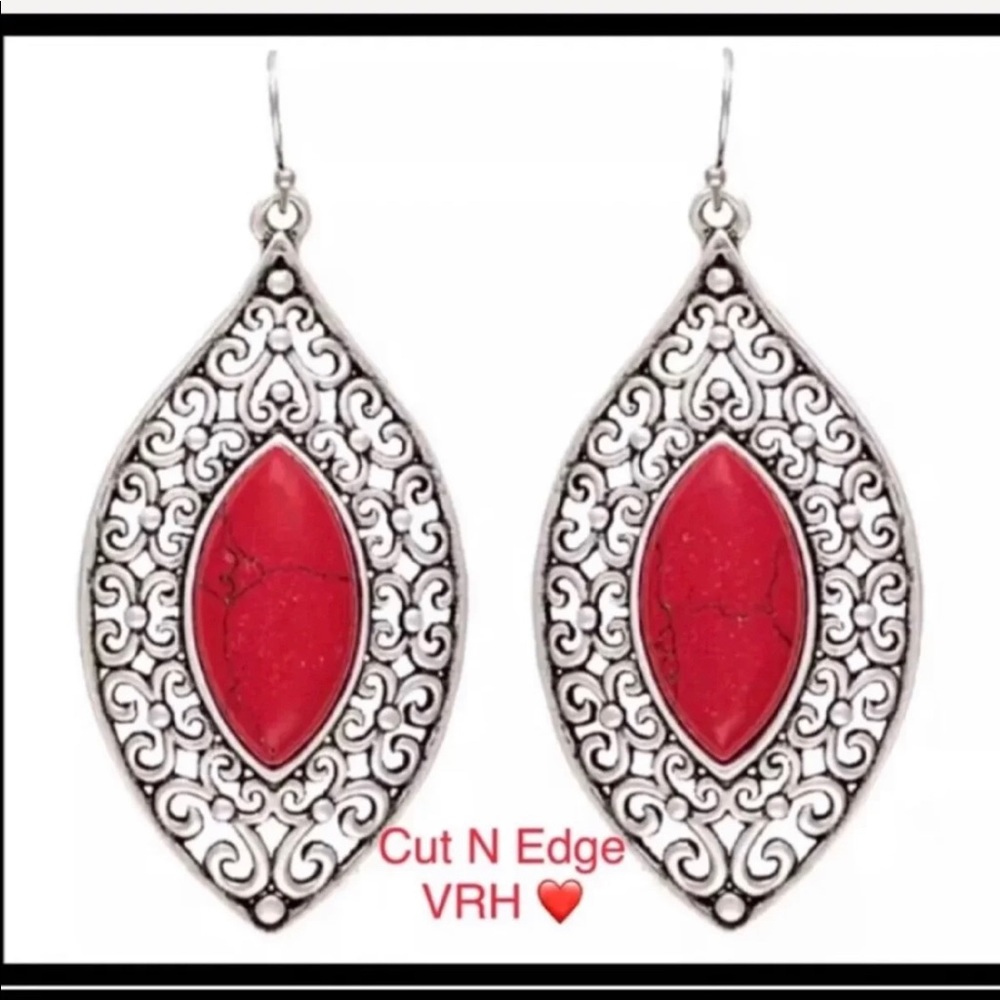 Montana Silversmith R47 Red Lace Earrings